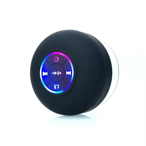 AquaBeat Mini: Waterproof LED Bluetooth Speaker with Powerful Sound & Suction Cup Mount